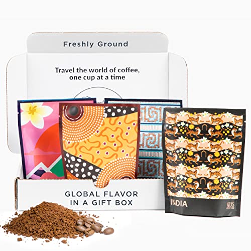 Atlas Coffee Club World of Coffee Discovery Set - Gourmet Coffee Gift Sampler - 4-Pack Variety Box of the World’s Best Single Origin Coffees - Freshly Ground Coffee