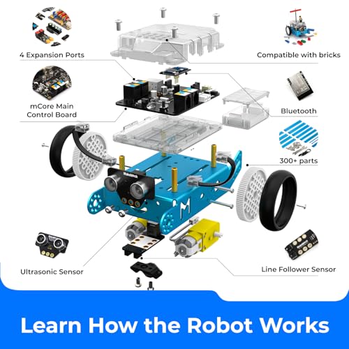 Makeblock mBot Robot Kit, Robotics for Kids Ages 8-12 Learn to Code with Scratch & Arduino, STEM Toys Coding Robot for Kids Boys and Girls Age 8+