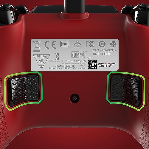 Turtle Beach REACT-R Wired Game Controller – Officially Licensed for Xbox Series X & S, Xbox One, and Windows 10|11 PC’s – Red