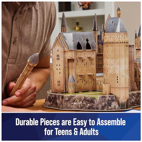 4D Build, Harry Potter Deluxe Hogwarts Castle with Astronomy Tower & Great Hall Over 2ft. Wide Model Kit 384 Pcs | 3D Puzzles for Adults & Teens 12+