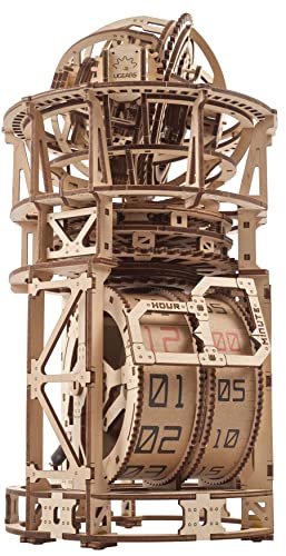 UGEARS Wooden 3D Puzzles for Adults - Astronomer Table Clock with Tourbillon Model Kit - Mechanical Clock Kit Functional DIY Miniature Kit Wood Crafts for Adults - Gifts For Puzzle Lovers - 338 Pieces