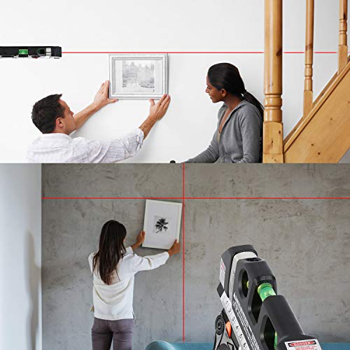 AikTryee Laser Level, Multipurpose Line Tool with 8ft/2.5M Rulers, Standard Cross Line Laser Leveler for Picture Hanging, Cabinets, Tile Walls