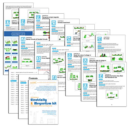 EUDAX School Physics Labs Basic Electricity Discovery Circuit and Magnetism Experiment kits for High School Students Electromagnetism Elementary Electronics