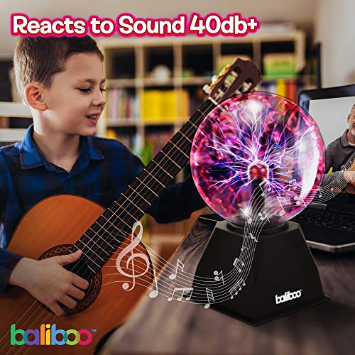 BALIBOO Plasma Ball Light, 6 Inches, Touch and Sound Activated Lightning Globe, Magical, Interactive, Mood Setting, Fun and Science Lamp, Prop for Parties, Gift for Kids and Adults