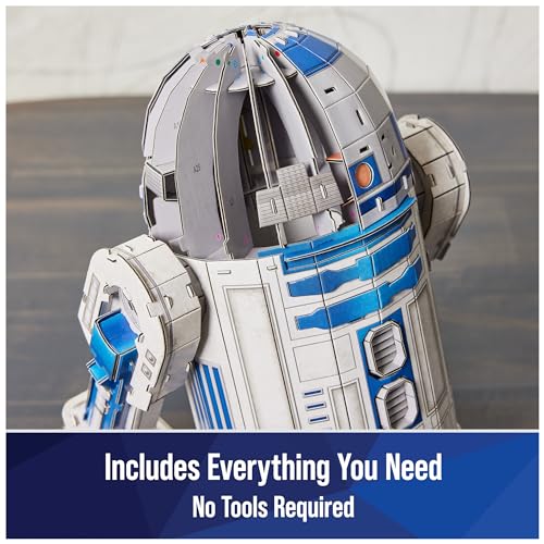 4D Build Star Wars R2-D2 Cardstock 3D Model Kit, Star Wars Gifts, Star Wars Toys Desk Décor for Star Wars Fans & Collectors, Adults & Teens 12+