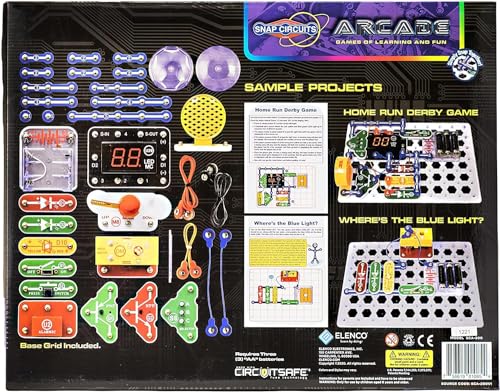 Snap Circuits “Arcade”, Electronics Exploration Kit, Stem Activities for Ages 8+, Full Color Project Manual (SCA-200)