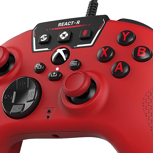 Turtle Beach REACT-R Wired Game Controller – Officially Licensed for Xbox Series X & S, Xbox One, and Windows 10|11 PC’s – Red