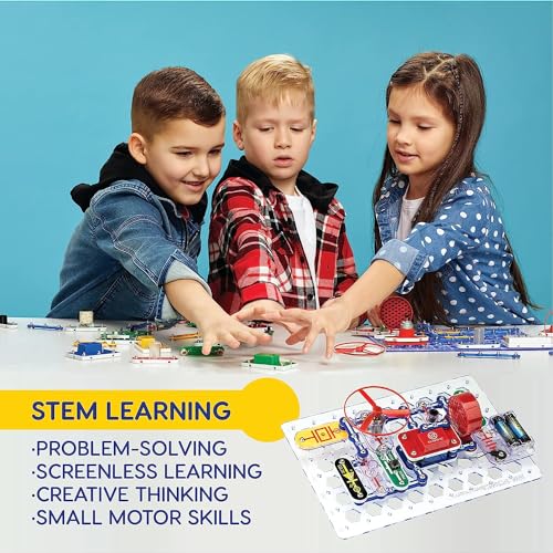 Snap Circuits Jr. SC-100 Electronics Exploration Kit, Over 100 Projects, Full Color Project Manual, 28 Parts, STEM Educational Toy for Kids 8 +