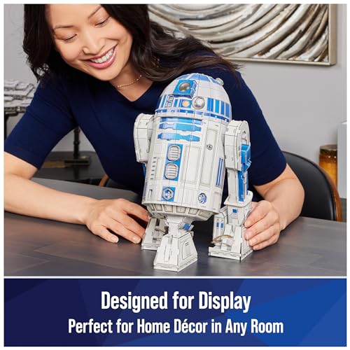 4D Build Star Wars R2-D2 Cardstock 3D Model Kit, Star Wars Gifts, Star Wars Toys Desk Décor for Star Wars Fans & Collectors, Adults & Teens 12+