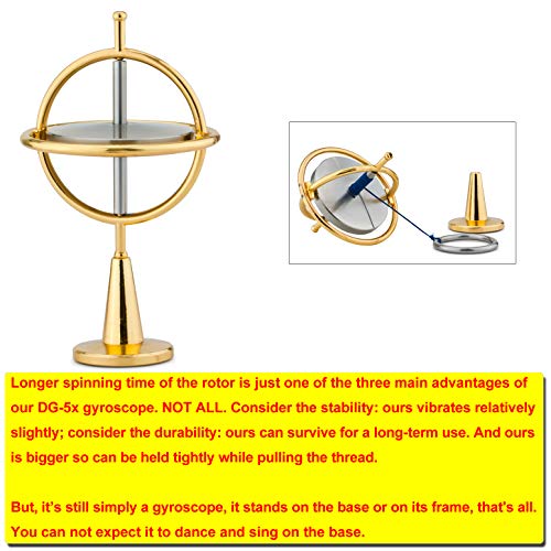 DjuiinoStar Heavy Duty Gyroscope (Solid Stainless Steel Rotor): Initial Speed 8,000 RPM, Sturdy and Stable; Provides Very Good Gaming Experience; High-End Office Toy, Addictive Science Gear DG-5PRO-01