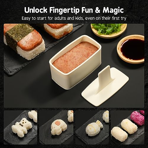 Delamu Sushi Making Kit 27 in 1 [Parent-Child] Sushi Kit, for Beginners/Pros Sushi Makers, with Bamboo Sushi Mats, Sushi Bazooka, Onigiri Mold, Rice Paddle, Sushi Knife, Guide Book & More