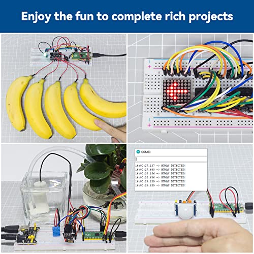 SunFounder Raspberry Pi Pico Ultimate Starter Kit with Detailed Online Tutorials, 320+ Items, 113 Projects, MicroPython, Piper Make and C/C++ (Compatible with Arduino IDE)