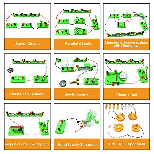 EUDAX School Physics Labs Basic Electricity Discovery Circuit and Magnetism Experiment kits for High School Students Electromagnetism Elementary Electronics