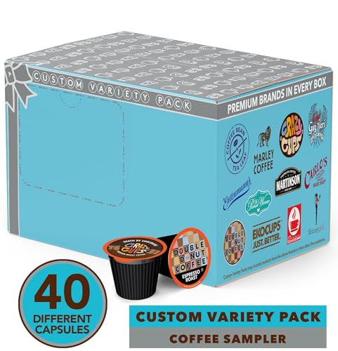 Coffee Pods Variety Pack Sampler, Assorted Single Serve Coffee for Keurig K Cups Coffee Makers, 40 Unique Cups - Great Coffee Gift