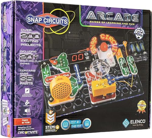 Snap Circuits “Arcade”, Electronics Exploration Kit, Stem Activities for Ages 8+, Full Color Project Manual (SCA-200)