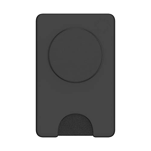 PopSockets Phone Wallet with Expanding Phone Grip, Phone Card Holder, Solid PopWallet - Black