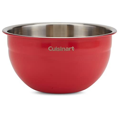 Cuisinart CTG-00-SMB Stainless Steel Mixing Bowls with Lids, Set of 3, Red