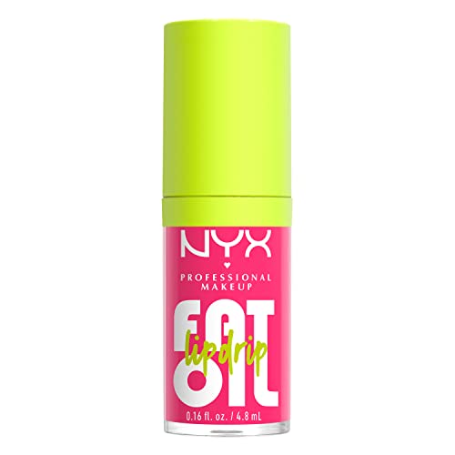 NYX PROFESSIONAL MAKEUP Fat Oil Lip Drip, Moisturizing Lip Gloss, Vegan Tinted Lip Oil, Up to 12 HR Hydration - Missed Call (Sheer Pink)