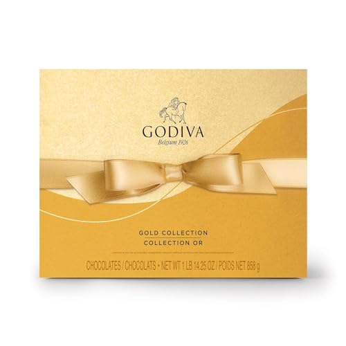 Godiva Chocolatier Gourmet Chocolate Gold Gift Box - 72-Piece Assortment with Ganaches, Nuts, Caramels, Pralines in Milk, White, Dark Chocolate Shells - Quality Assorted Chocolate Candy Box with Gold Ribbon