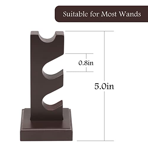 ChampWe Wizard Wand Display Stand Wooden Magic Wands Holder 3 Tiered for Collection Brown