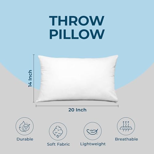 Utopia Bedding Throw Pillows (Set of 4, White), 14 x 20 Inches Pillows for Sofa, Bed and Couch Decorative Stuffer Pillows