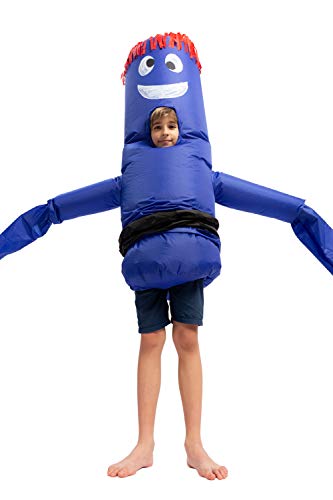 Spooktacular Creations Inflatable Costume Tube Dancer Wacky Waving Arm Flailing Halloween Costume Child Size (Blue)