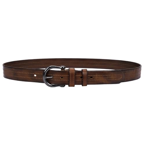 HOLMANSE Italian Vegetable Tanned Full Grain Leather Casual Jean Belt Men Genuine Leather Western Golf Cowboy Belt 7 Holes