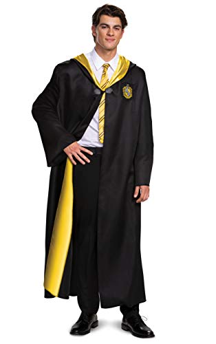 Disguise unisex adult Hufflepuff Costume Outerwear, Black & Yellow, Medium 38-40 US