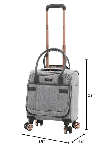 kensie Hudson Softside Spinner Luggage, Heather Gray, 3-Piece Set (16/20/28)