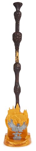 Wizarding World Harry Potter, 12-inch Magical Collector Albus Dumbledore Wand with Stand & Die-cast Icon, Magical Creatures Series