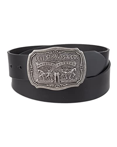 Levi's Men's Leather Belt With Antiqued Buckle,Black,44