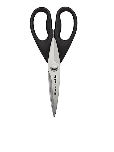 KitchenAid All Purpose Kitchen Shears with Protective Sheath for Everyday use, Dishwasher Safe Stainless Steel Scissors with Comfort Grip, 8.72-Inch, Black