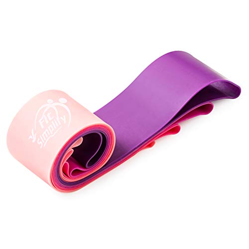 Fit Simplify Resistance Loop Exercise Bands with Instruction Guide and Carry Bag, Set of 5