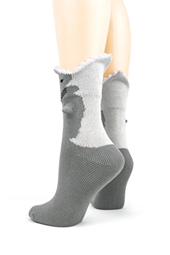 Foot Traffic Women's 3D Socks, Great White Shark (Size 00)