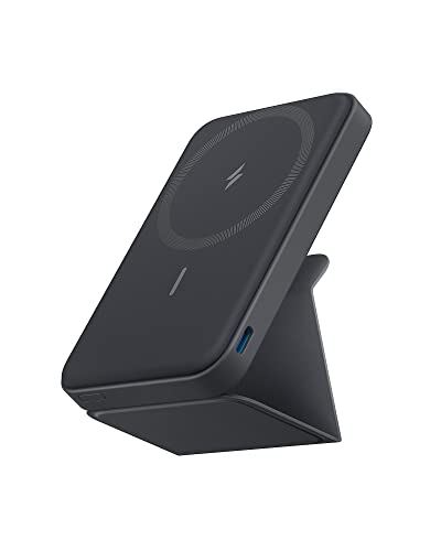 Anker 622 Magnetic Battery (MagGo), 5,000mAh Foldable Magnetic Wireless Portable Charger with Stand and USB-C Port (On the Side), Magsafe-Compatible for iPhone 16/15/14/13 Series