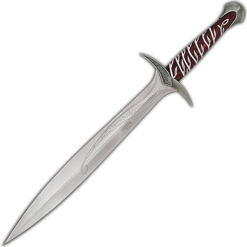 UNITED CUTLERY The Lord of The Rings Sting Sword of Frodo Baggins | Officially Licensed Replica | Engraved Stainless Steel Blade | Includes Wall Plaque | Collectible | Length 22"