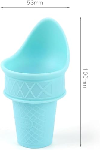 2pcs Ice Cream Cone Scoop,2024 NEW Ice Cream Cone Holder, Reusable Ice Cream Cones,Kids Ice Cream Cones Scoop,Plastic Ice Cream Snow Cone Rack, Food Grade Ice Cream Plastic Cup Spoon For Birthday