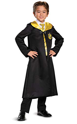 Harry Potter Hufflepuff Robe, Official Wizarding World Costume Robes, Classic Kids Size Dress Up Accessory, Child Size Large (10-12)