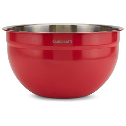 Cuisinart CTG-00-SMB Stainless Steel Mixing Bowls with Lids, Set of 3, Red