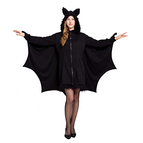 Spooktacular Creations Woman’s Black Bat Costume Women, Adult Bat Wing Zip Hoodie, Halloween Costumes for Adults (X-Large)