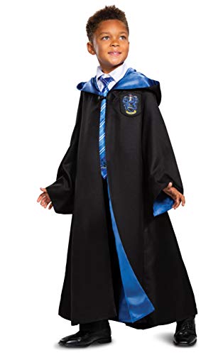 Harry Potter Ravenclaw Robe Prestige Children's Costume Accessory, Black & Blue, Kids Size Large (10-12)