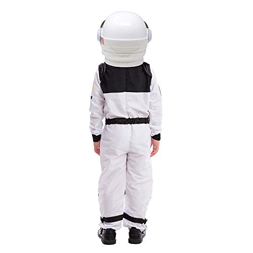 Spooktacular Creations Astronaut Costume with Helmet, Space Suit for Kids and Toddler with Movable Visor Helmet, Kids Astronaut Costume for Halloween Costumes Party Favor Supplies White S