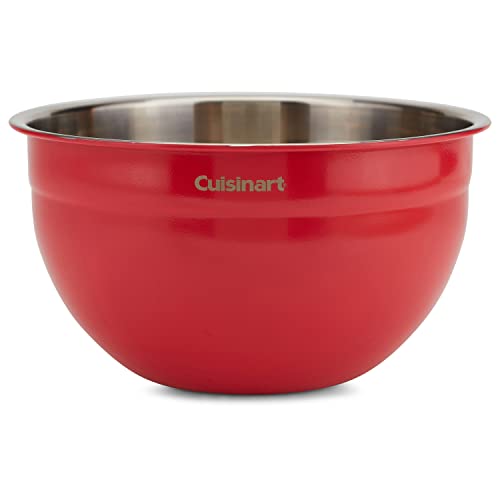 Cuisinart CTG-00-SMB Stainless Steel Mixing Bowls with Lids, Set of 3, Red