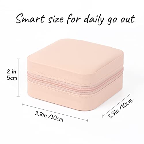 MFXIP Travel Jewelry Case Small Jewelry Box Jewelry Organizer Storage Case Portable PU Leather Mini Jewelry Travel Case for Girls Womens Earring, Necklace, Rings,Bracelets