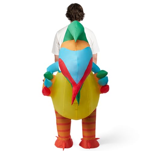 Spooktacular Creations Adult Inflatable Costume Riding a Rooster Air Blow-up Deluxe Ride On Halloween Costume