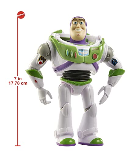 Mattel Disney and Pixar Toy Story Buzz Lightyear Action Figure, Posable Character in Signature Look, Collectible Toy, 7 inch