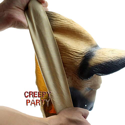 Dog Head Mask Halloween Party Dog Costume Masks Mask Super Bowl Underdog Costume Latex Animal Head Mask (German shepherd)