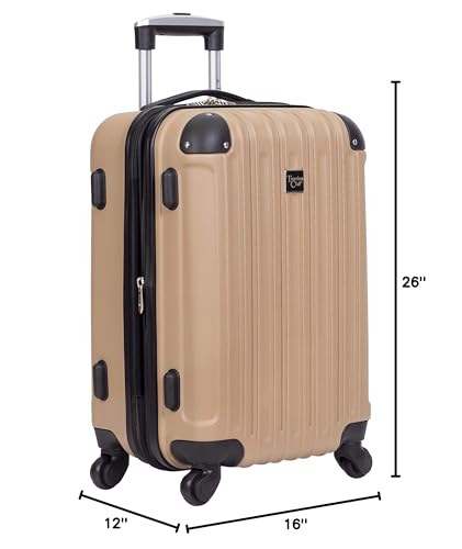 Travelers Club Midtown Hardside Luggage Travel, Tan, 4-Piece Set