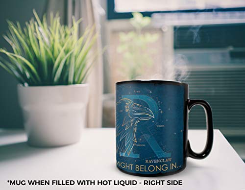 Morphing Mugs Harry Potter – Celestial Hogwarts Houses – Ravenclaw – Sorting Hat Heat Sensitive Clue Mug – Full image revealed when HOT liquid is added - 16oz Large Drinkware