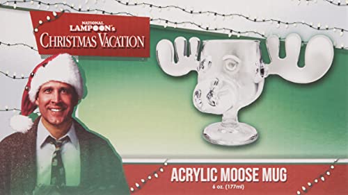 Spoontiques - National Lampoon’s Christmas Vacation Acrylic Moose Cup - Griswold Moose Mug - 4.5” - 6 Ounce,Clear